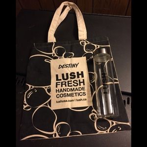 LUSH !!! Glass water Bottle and Bag